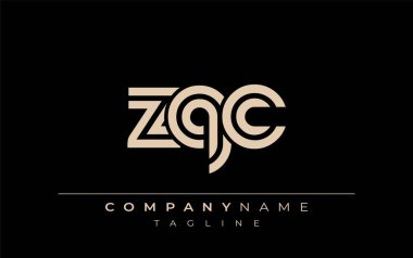 ZQC Yaratıcı Eşsiz Modern Harf Logosu Tasarımı. Benzersiz bir harf dizaynına sahip stilize logo, soyut minimalist estetik ve modern cazibe sunar.