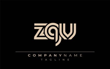 ZQV Yaratıcı Eşsiz Modern Harf Logosu Tasarımı. Benzersiz bir harf dizaynına sahip stilize logo, soyut minimalist estetik ve modern cazibe sunar.
