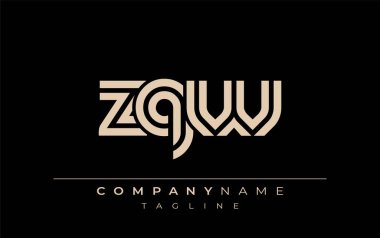 ZQW Yaratıcı Eşsiz Modern Harf Logosu Tasarımı. Benzersiz bir harf dizaynına sahip stilize logo, soyut minimalist estetik ve modern cazibe sunar.
