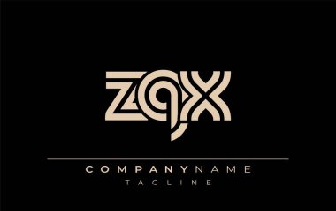 ZQX Yaratıcı Eşsiz Modern Harf Logosu Tasarımı. Benzersiz bir harf dizaynına sahip stilize logo, soyut minimalist estetik ve modern cazibe sunar.