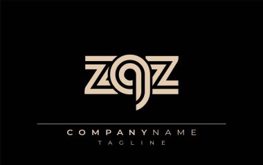 ZQZ Yaratıcı Eşsiz Modern Harf Logosu Tasarımı. Benzersiz bir harf dizaynına sahip stilize logo, soyut minimalist estetik ve modern cazibe sunar.