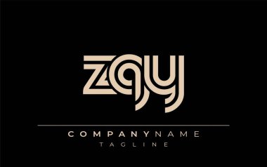 ZQY Yaratıcı Eşsiz Modern Harf Logosu Tasarımı. Benzersiz bir harf dizaynına sahip stilize logo, soyut minimalist estetik ve modern cazibe sunar.