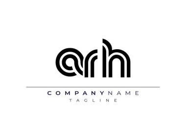ARH Yaratıcı Eşsiz Modern Harf Logosu Tasarımı. Benzersiz bir harf dizaynına sahip stilize logo, soyut minimalist estetik ve modern cazibe sunar.