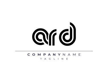 ARD Yaratıcı Eşsiz Modern Harf Logosu Tasarımı. Benzersiz bir harf dizaynına sahip stilize logo, soyut minimalist estetik ve modern cazibe sunar.