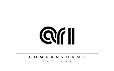 ARI Yaratıcı Eşsiz Modern Harf Logosu Tasarımı. Benzersiz bir harf dizaynına sahip stilize logo, soyut minimalist estetik ve modern cazibe sunar.