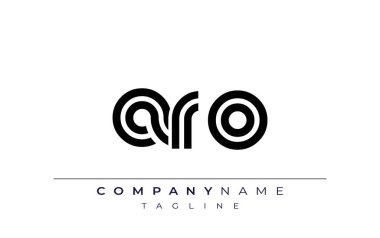 ARO Yaratıcı Eşsiz Modern Harf Logosu Tasarımı. Benzersiz bir harf dizaynına sahip stilize logo, soyut minimalist estetik ve modern cazibe sunar.