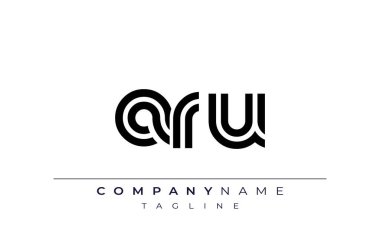 ARU Yaratıcı Eşsiz Modern Harf Logosu Tasarımı. Benzersiz bir harf dizaynına sahip stilize logo, soyut minimalist estetik ve modern cazibe sunar.
