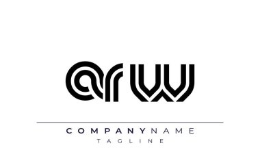 ARW Yaratıcı Eşsiz Modern Harf Logosu Tasarımı. Benzersiz bir harf dizaynına sahip stilize logo, soyut minimalist estetik ve modern cazibe sunar.