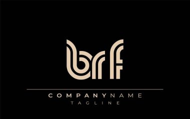 BRF Yaratıcı Eşsiz Modern Harf Logosu Tasarımı. Benzersiz bir harf dizaynına sahip stilize logo, soyut minimalist estetik ve modern cazibe sunar.
