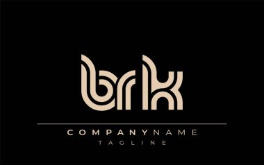 BRK Yaratıcı Eşsiz Modern Harf Logosu Tasarımı. Benzersiz bir harf dizaynına sahip stilize logo, soyut minimalist estetik ve modern cazibe sunar.