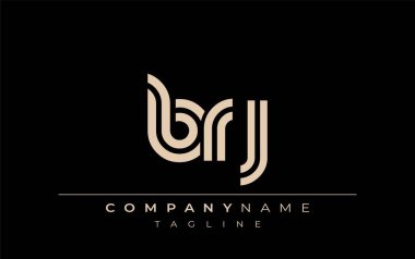 BRJ Yaratıcı Eşsiz Modern Harf Logosu Tasarımı. Benzersiz bir harf dizaynına sahip stilize logo, soyut minimalist estetik ve modern cazibe sunar.