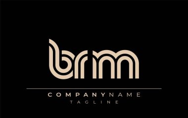 BRM Yaratıcı Eşsiz Modern Harf Logosu Tasarımı. Benzersiz bir harf dizaynına sahip stilize logo, soyut minimalist estetik ve modern cazibe sunar.