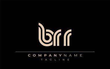 BRR Yaratıcı Eşsiz Modern Harf Logosu Tasarımı. Benzersiz bir harf dizaynına sahip stilize logo, soyut minimalist estetik ve modern cazibe sunar.