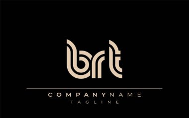 BRT Yaratıcı Eşsiz Modern Harf Logosu Tasarımı. Benzersiz bir harf dizaynına sahip stilize logo, soyut minimalist estetik ve modern cazibe sunar.
