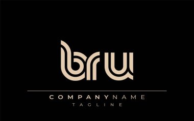 BRU Yaratıcı Eşsiz Modern Harf Logosu Tasarımı. Benzersiz bir harf dizaynına sahip stilize logo, soyut minimalist estetik ve modern cazibe sunar.