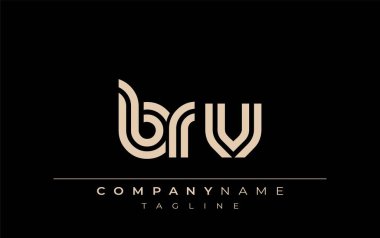 BRV Yaratıcı Eşsiz Modern Harf Logosu Tasarımı. Benzersiz bir harf dizaynına sahip stilize logo, soyut minimalist estetik ve modern cazibe sunar.