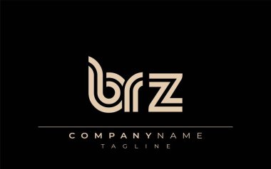 BRZ Yaratıcı Eşsiz Modern Harf Logosu Tasarımı. Benzersiz bir harf dizaynına sahip stilize logo, soyut minimalist estetik ve modern cazibe sunar.