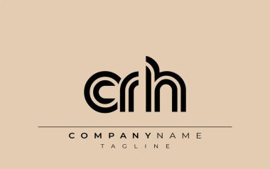 CRH Yaratıcı Eşsiz Modern Harf Logosu Tasarımı. Benzersiz bir harf dizaynına sahip stilize logo, soyut minimalist estetik ve modern cazibe sunar.