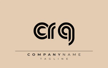 CRQ Yaratıcı Eşsiz Modern Harf Logosu Tasarımı. Benzersiz bir harf dizaynına sahip stilize logo, soyut minimalist estetik ve modern cazibe sunar.