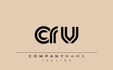 CRV Yaratıcı Eşsiz Modern Harf Logosu Tasarımı. Benzersiz bir harf dizaynına sahip stilize logo, soyut minimalist estetik ve modern cazibe sunar.