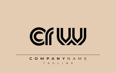 CRW Yaratıcı Eşsiz Modern Harf Logosu Tasarımı. Benzersiz bir harf dizaynına sahip stilize logo, soyut minimalist estetik ve modern cazibe sunar.