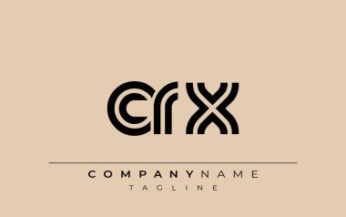 CRX Yaratıcı Eşsiz Modern Harf Logosu Tasarımı. Benzersiz bir harf dizaynına sahip stilize logo, soyut minimalist estetik ve modern cazibe sunar.