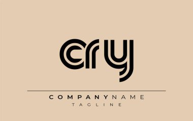 CRY Yaratıcı Eşsiz Modern Harf Logosu Tasarımı. Benzersiz bir harf dizaynına sahip stilize logo, soyut minimalist estetik ve modern cazibe sunar.