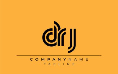 DRJ Yaratıcı Eşsiz Modern Harf Logosu Tasarımı. Benzersiz bir harf dizaynına sahip stilize logo, soyut minimalist estetik ve modern cazibe sunar.