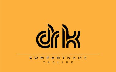 DRK Yaratıcı Eşsiz Modern Harf Logosu Tasarımı. Benzersiz bir harf dizaynına sahip stilize logo, soyut minimalist estetik ve modern cazibe sunar.