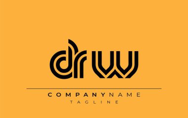 DRW Yaratıcı Eşsiz Modern Harf Logosu Tasarımı. Benzersiz bir harf dizaynına sahip stilize logo, soyut minimalist estetik ve modern cazibe sunar.