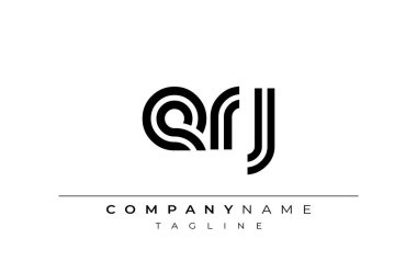 ERJ Yaratıcı Eşsiz Modern Harf Logosu Tasarımı. Benzersiz bir harf dizaynına sahip stilize logo, soyut minimalist estetik ve modern cazibe sunar.