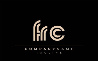 FRC Yaratıcı Eşsiz Modern Harf Logosu Tasarımı. Benzersiz bir harf dizaynına sahip stilize logo, soyut minimalist estetik ve modern cazibe sunar.