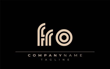 FRO Yaratıcı Eşsiz Modern Harf Logosu Tasarımı. Benzersiz bir harf dizaynına sahip stilize logo, soyut minimalist estetik ve modern cazibe sunar.