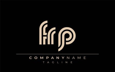 FRP Yaratıcı Eşsiz Modern Harf Logosu Tasarımı. Benzersiz bir harf dizaynına sahip stilize logo, soyut minimalist estetik ve modern cazibe sunar.