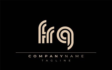 FRQ Yaratıcı Eşsiz Modern Harf Logosu Tasarımı. Benzersiz bir harf dizaynına sahip stilize logo, soyut minimalist estetik ve modern cazibe sunar.
