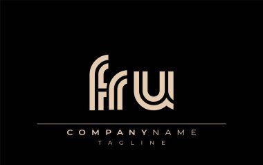 FRU Yaratıcı Eşsiz Modern Harf Logosu Tasarımı. Benzersiz bir harf dizaynına sahip stilize logo, soyut minimalist estetik ve modern cazibe sunar.