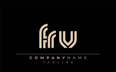 FRV Yaratıcı Eşsiz Modern Harf Logosu Tasarımı. Benzersiz bir harf dizaynına sahip stilize logo, soyut minimalist estetik ve modern cazibe sunar.