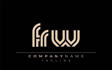 FRW Yaratıcı Eşsiz Modern Harf Logosu Tasarımı. Benzersiz bir harf dizaynına sahip stilize logo, soyut minimalist estetik ve modern cazibe sunar.