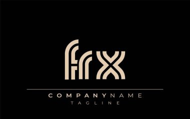 FRX Yaratıcı Eşsiz Modern Harf Logosu Tasarımı. Benzersiz bir harf dizaynına sahip stilize logo, soyut minimalist estetik ve modern cazibe sunar.