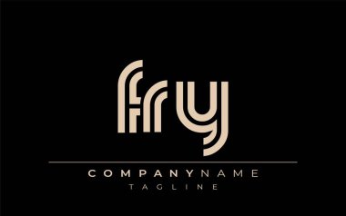 FRY Yaratıcı Eşsiz Modern Harf Logosu Tasarımı. Benzersiz bir harf dizaynına sahip stilize logo, soyut minimalist estetik ve modern cazibe sunar.