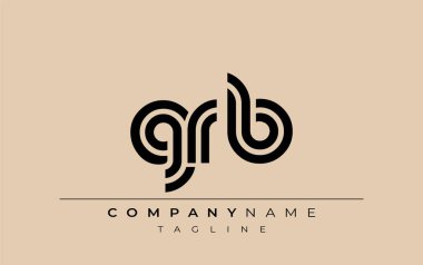 GRB Yaratıcı Eşsiz Modern Harf Logosu Tasarımı. Benzersiz bir harf dizaynına sahip stilize logo, soyut minimalist estetik ve modern cazibe sunar.