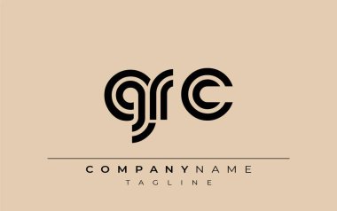 GRC Yaratıcı Eşsiz Modern Harf Logosu Tasarımı. Benzersiz bir harf dizaynına sahip stilize logo, soyut minimalist estetik ve modern cazibe sunar.