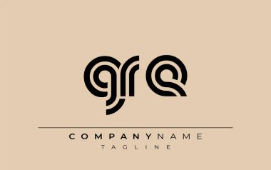 GRE Yaratıcı Eşsiz Modern Harf Logosu Tasarımı. Benzersiz bir harf dizaynına sahip stilize logo, soyut minimalist estetik ve modern cazibe sunar.