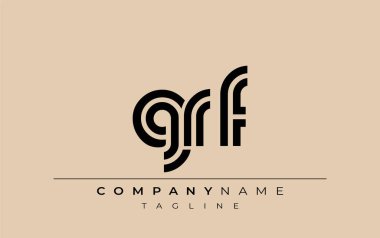 GRF Yaratıcı Eşsiz Modern Harf Logosu Tasarımı. Benzersiz bir harf dizaynına sahip stilize logo, soyut minimalist estetik ve modern cazibe sunar.