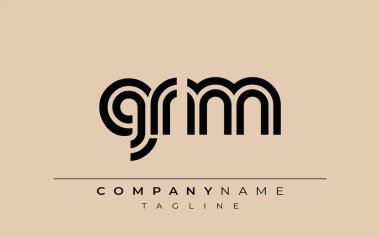 GRM Yaratıcı Eşsiz Modern Harf Logosu Tasarımı. Benzersiz bir harf dizaynına sahip stilize logo, soyut minimalist estetik ve modern cazibe sunar.