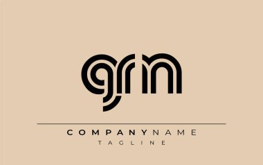 GRN Yaratıcı Eşsiz Modern Harf Logosu Tasarımı. Benzersiz bir harf dizaynına sahip stilize logo, soyut minimalist estetik ve modern cazibe sunar.
