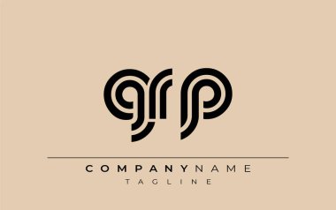 GRP Yaratıcı Eşsiz Modern Harf Logosu Tasarımı. Benzersiz bir harf dizaynına sahip stilize logo, soyut minimalist estetik ve modern cazibe sunar.