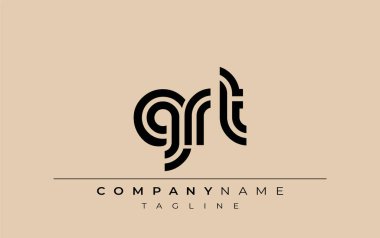 GRT Yaratıcı Eşsiz Modern Harf Logosu Tasarımı. Benzersiz bir harf dizaynına sahip stilize logo, soyut minimalist estetik ve modern cazibe sunar.