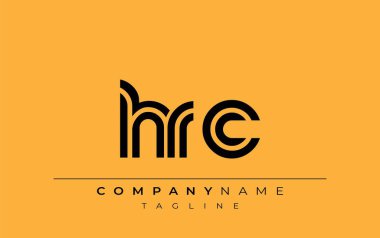 HRC Yaratıcı Eşsiz Modern Harf Logosu Tasarımı. Benzersiz bir harf dizaynına sahip stilize logo, soyut minimalist estetik ve modern cazibe sunar.