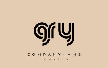 GRY Yaratıcı Eşsiz Modern Harf Logosu Tasarımı. Benzersiz bir harf dizaynına sahip stilize logo, soyut minimalist estetik ve modern cazibe sunar.